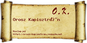 Orosz Kapisztrán névjegykártya