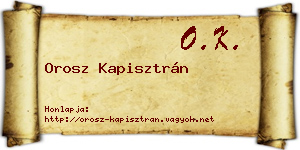 Orosz Kapisztrán névjegykártya